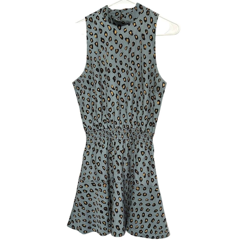 cupcakes and cashmere Sleeveless Animal Print Blue‎ Jumper Size Small